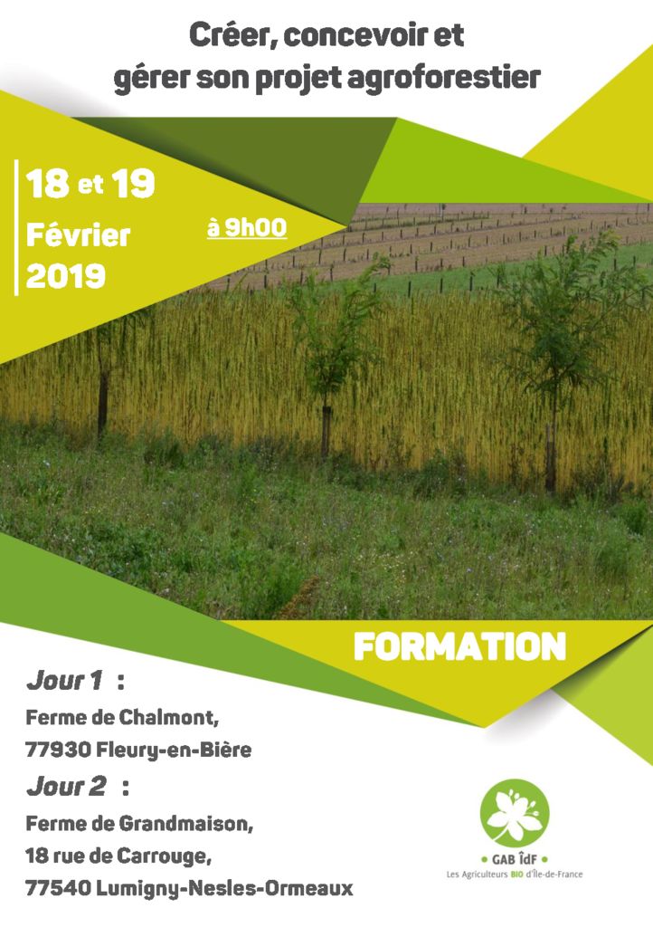 Formation « Concevoir Et Gérer Son Projet Agroforestier » Le 18 Et 19 ...